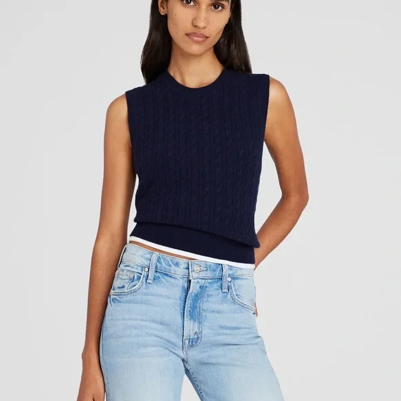 CLUB MONACO Mini Cable Cashmere Shell - size m - Picture 1 of 5